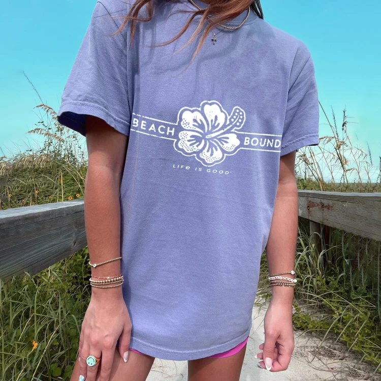 BEACH BOUND Printed Beach Vacation T-shirt