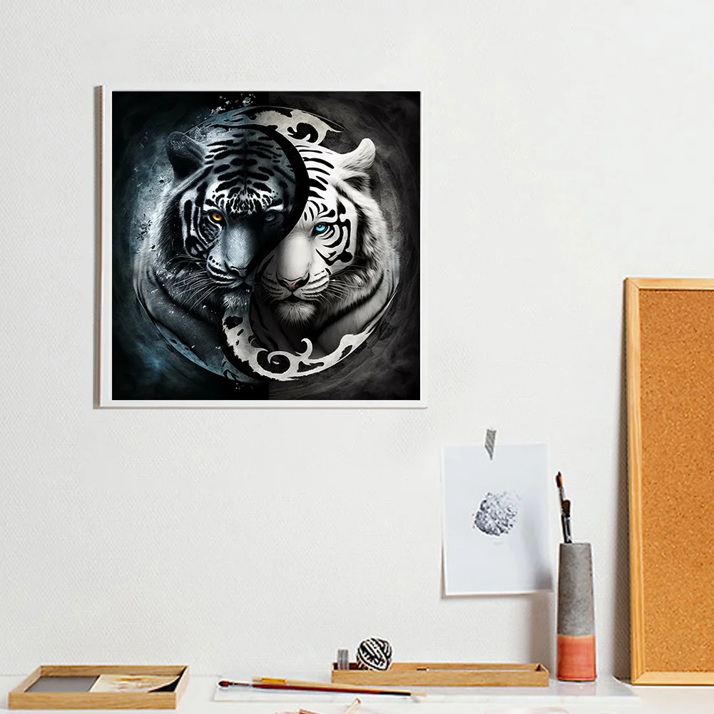 Diamond Painting - Full Round Drill - Tai Chi Tiger(30*30cm)
