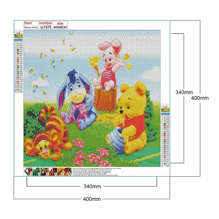 Disney Winnie The Pooh And Tigger 40*40CM(Canvas) Full Round Drill Diamond  Painting