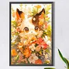 (40*60cm)Cat with Flower - Full Round Drill Diamond Painting