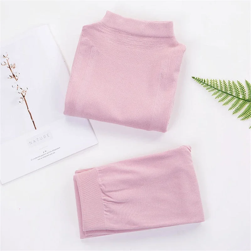 Turtleneck Inner Wear For Women Thermal Underwear Woman Set Warm Autumn Body Warmer Shaper Body Women's Cotton Slim Ropa  Mujer