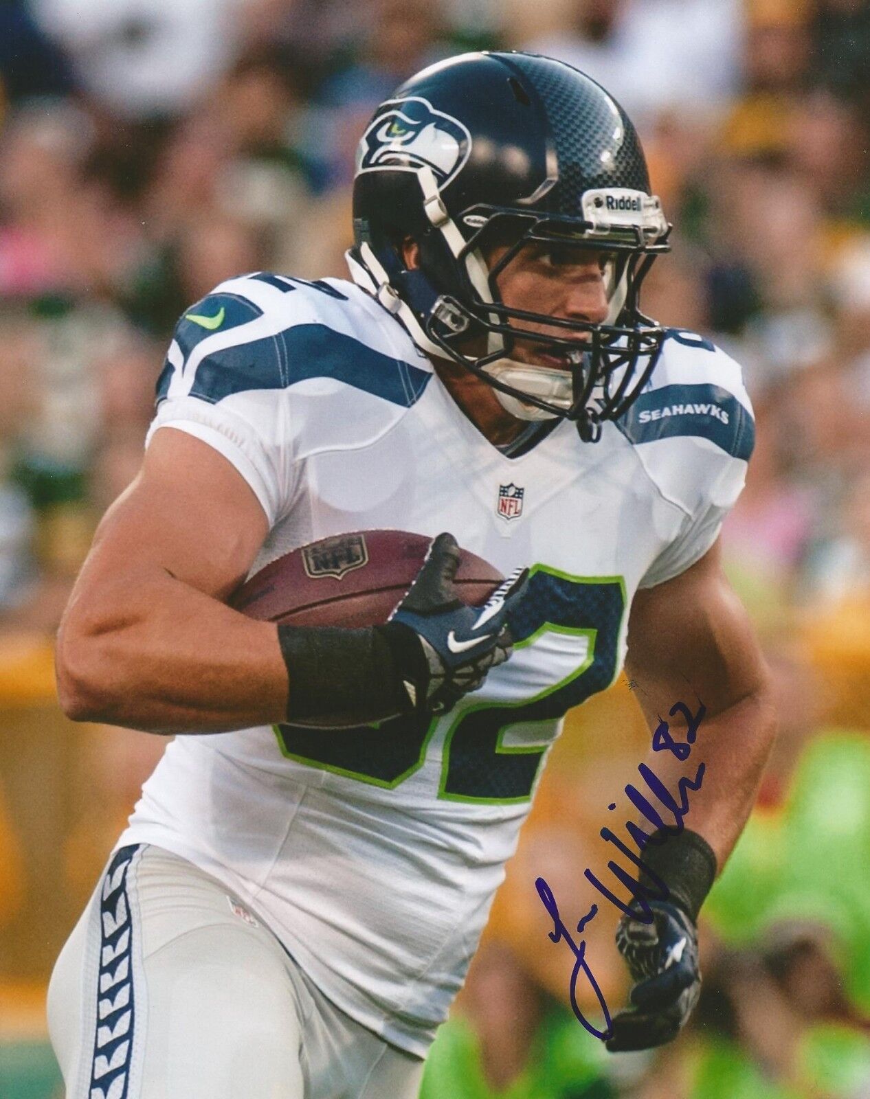 LUKE WILLSON SIGNED SEATTLE SEAHAWKS 8x10 Photo Poster painting #1 with PROOF