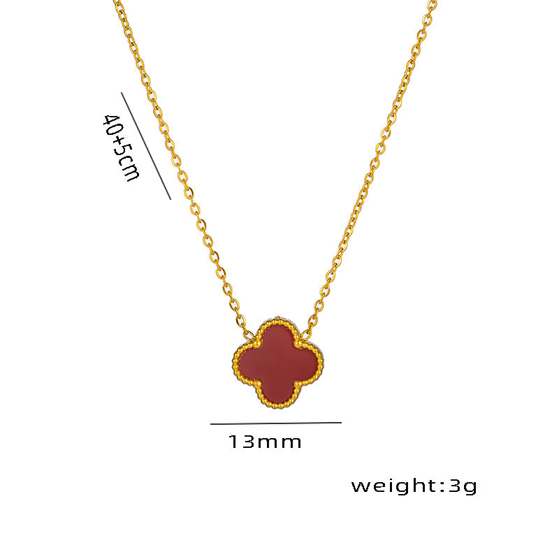 Moderate Luxury Letter Number Flower Stainless Steel 18K Gold Plated Necklaces