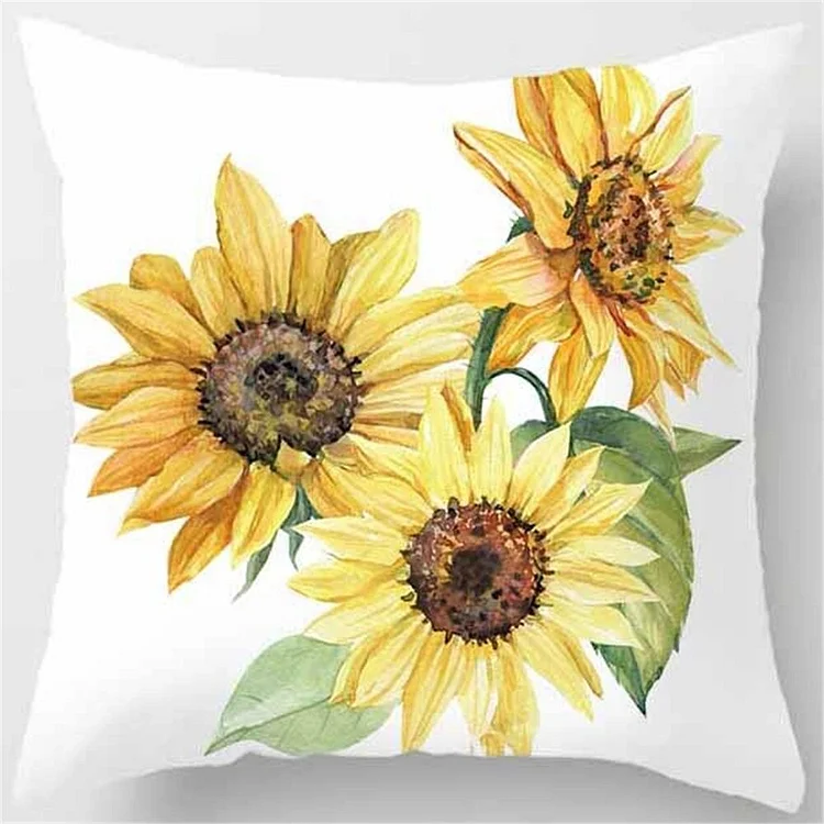 Sunflower Sunshine Polyester Pillowcase Home Decor Pillowcase Car Sofa Sofa Cushion Cover Home Textile Pillowcase