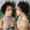Curly Front Lace Human Hair Short Wigs Bob Wigs Remy Brazilian Hair Glueless Lace Frontal Wig For Women Natural Black Hair