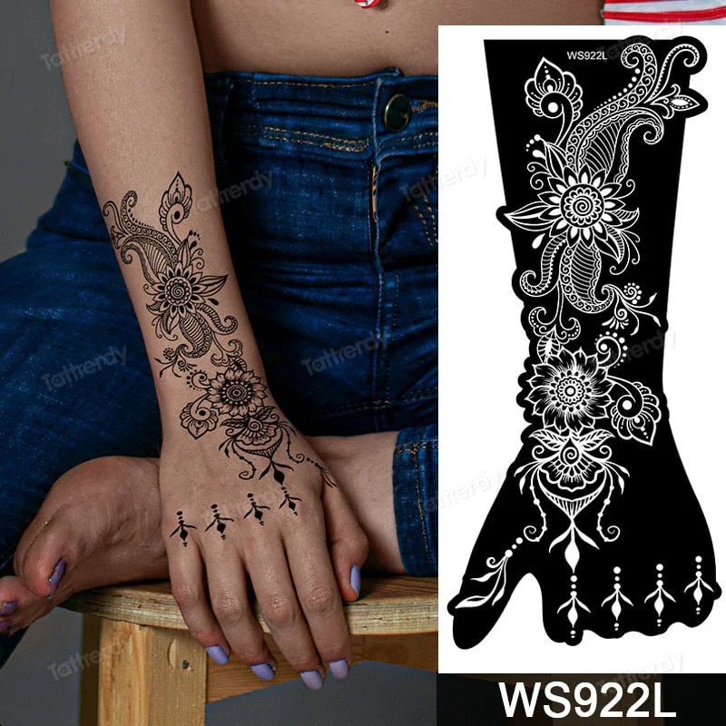 1 Sheet Flower Lace Henna Stencil Body Art Temporary Tattoo Sticker Airbrush Print Stencil Stamp Plates Template Mandala Wedding