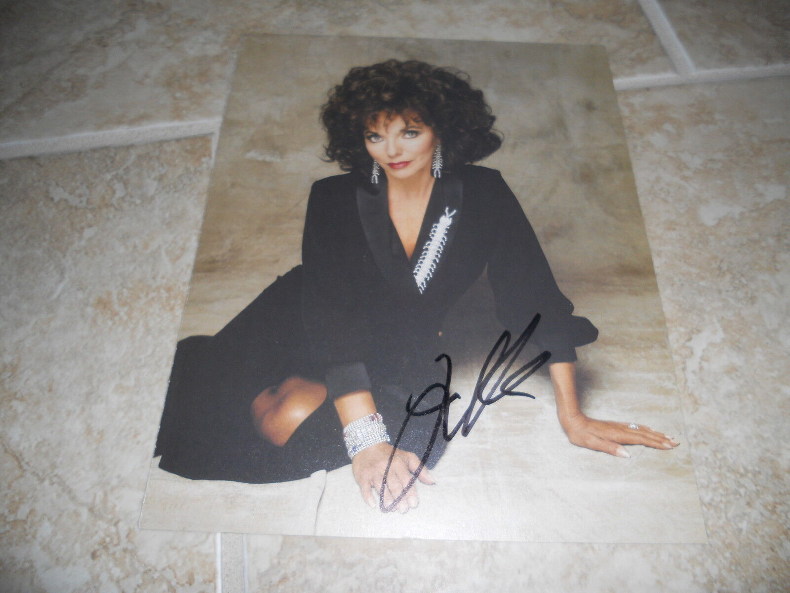 Joan Collins Sexy Signed Autographed 7.25x9.25