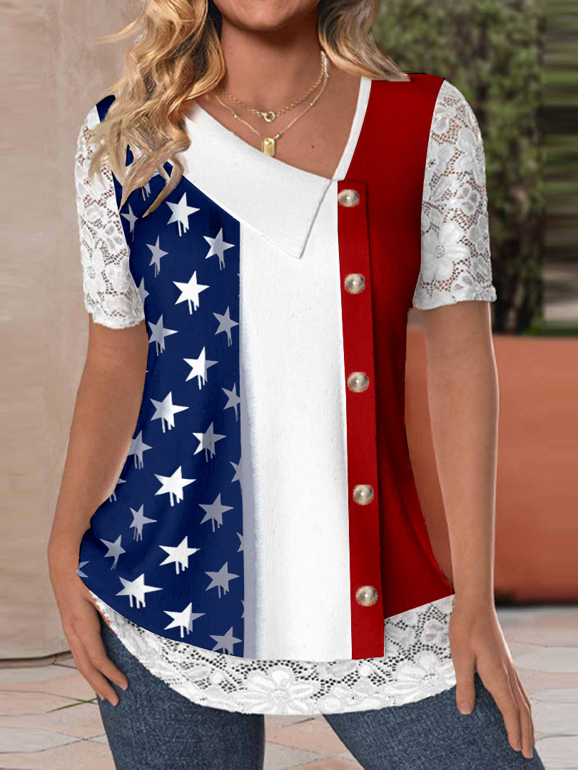 Women Half Sleeve V-neck Solid Color Dress