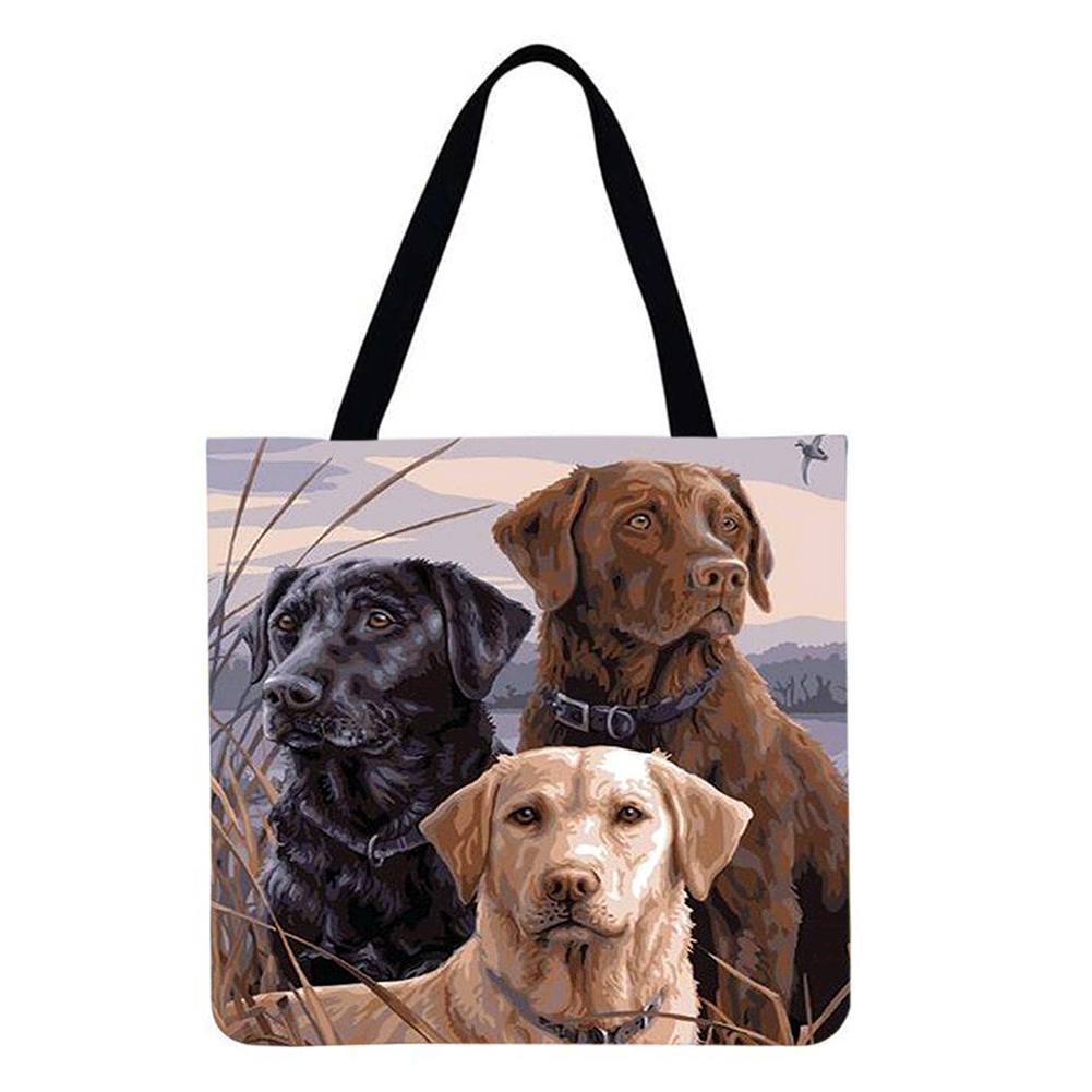 Dogs 40*40cm linen tote bag