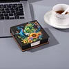 5D DIY PU Diamond Art Note Box with 160 Sheets Paper Memo Pad Holder (Peacock)