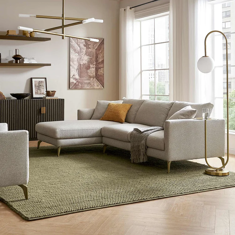 Lena Performance Fabric Chaise Sectional Sofa