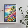 (40*60cm)Seaside Coconut Trees Flowers - Full Round Drill Diamond Painting