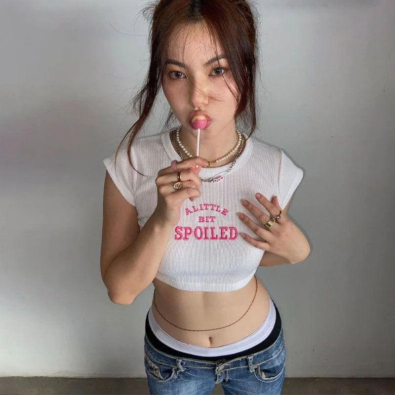 Brownm Little Bit Spoiled Crop Top