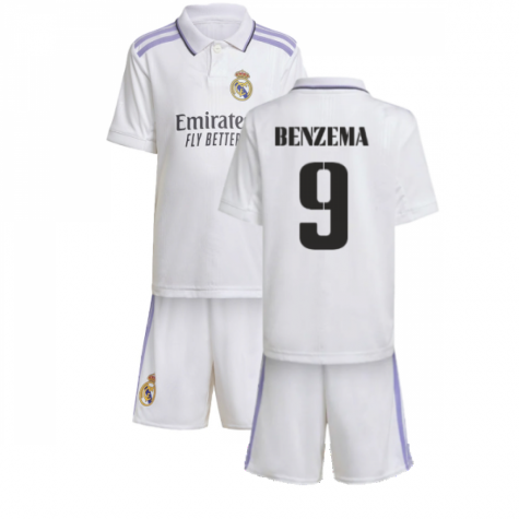 Real Madrid Karim Benzema 9 Heimtrikot Kinder Mini Kit 2022-2023