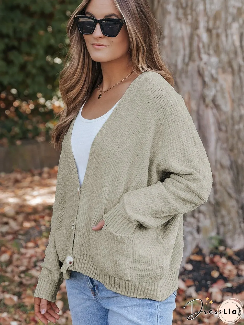 Chunky Knit Viscose Cardigan
