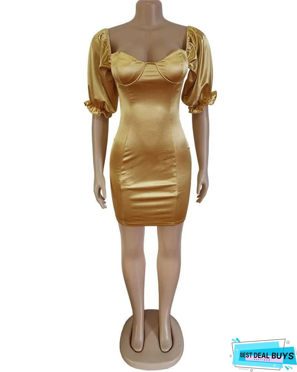 Solid Open Back Bodycon Dress