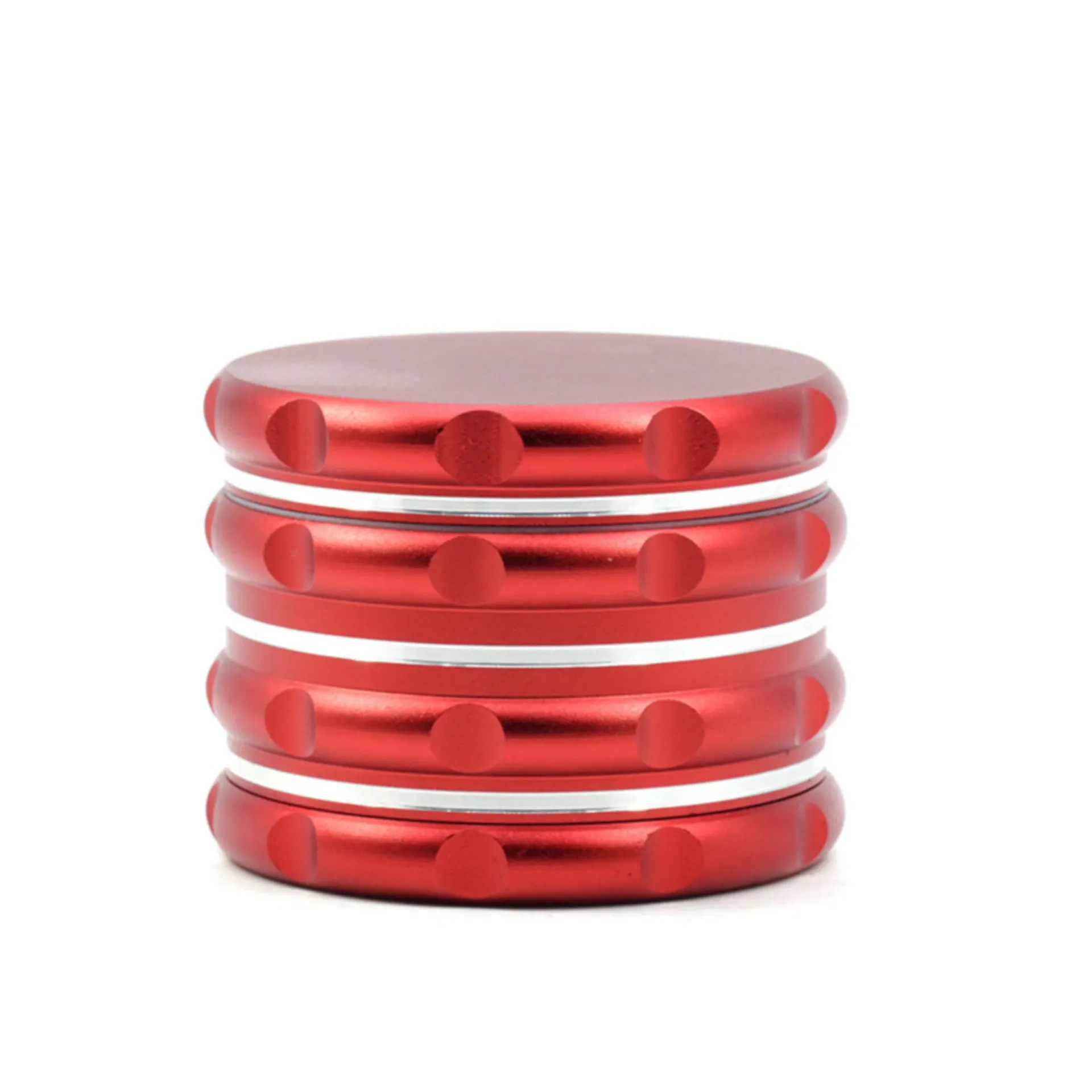 Snap-On 4 Layer Built-In Mesh Aluminum Alloy 63MM Herb Grinder-Red