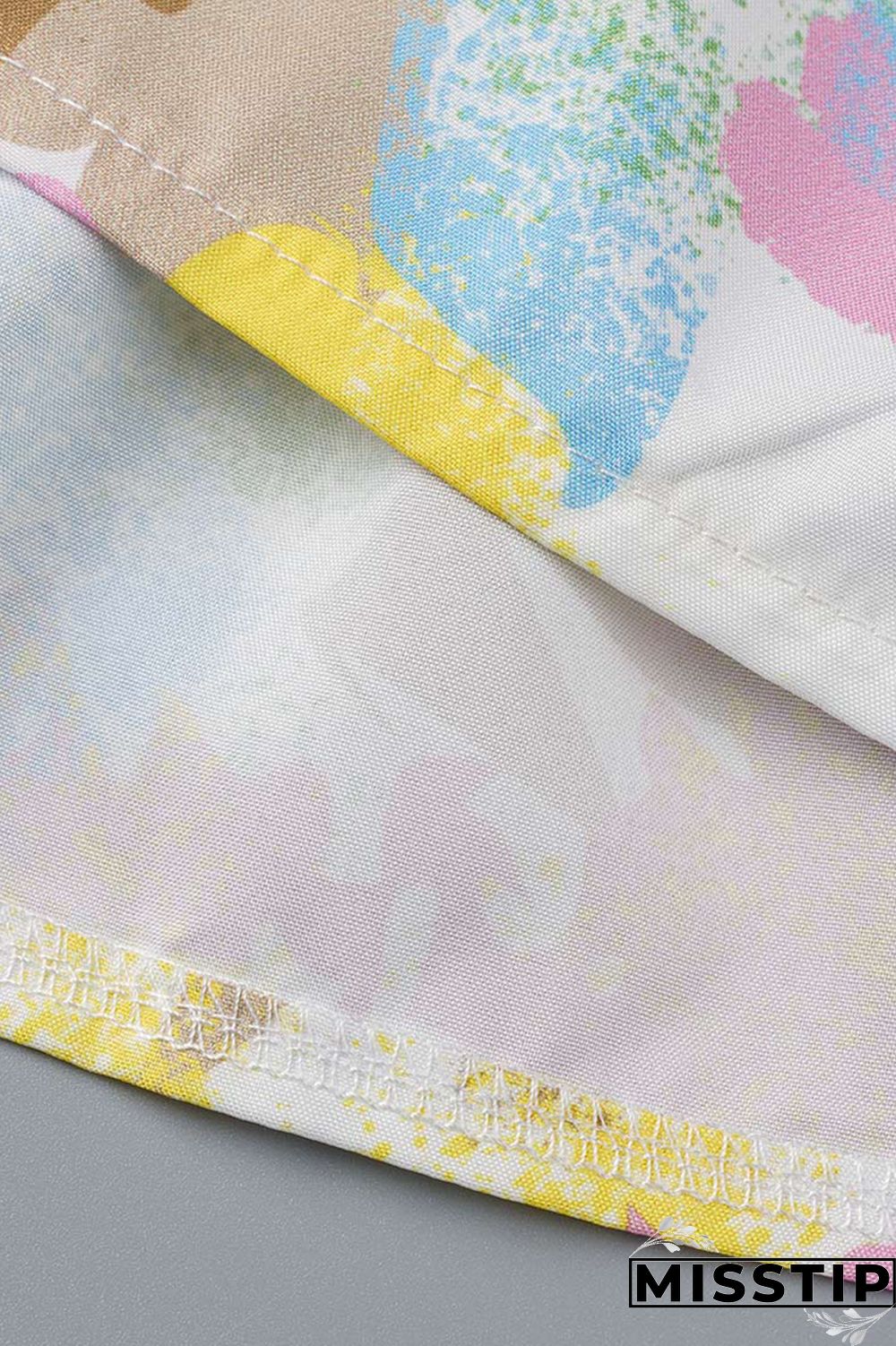 Blue Fashion Casual Plus Size Print Patchwork O Neck Short Sleeve Dress