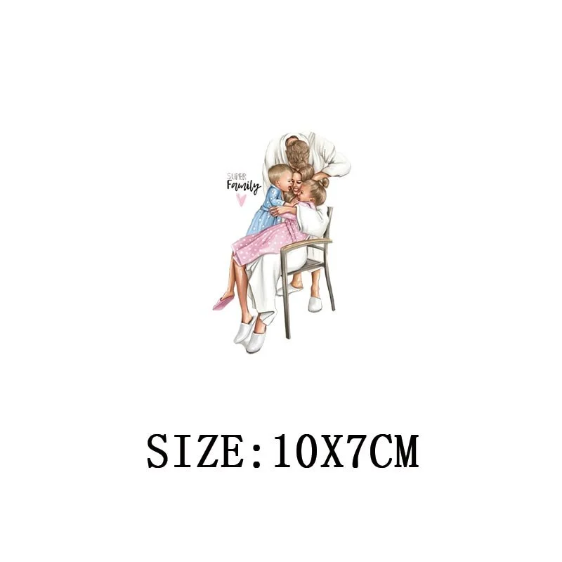 Mom&Children Thermal Stickers On T-shirt DIY Washable Patch On Clothes Lovely Design Iron On Transfer For Hoodies Hat Decoration