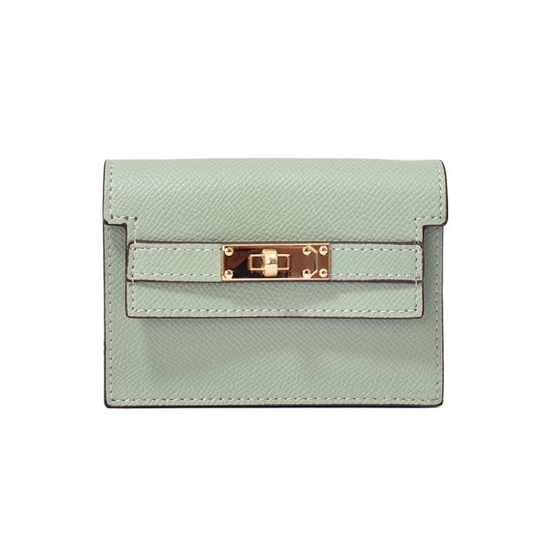 Women’s Solid Color Pu Leather Lock Clasp Wallets