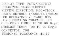 12PIN Backlight COG 12832 LCD 3.3V   Characteristic 1 Structure: welding type FPC. 2 IC: ST7567, powerful function, good stability 3 Low power consumption: 1 - 100mW (not backlight is 10mA, backlight is not more than 100mW) 4 Display content: (1) 128*32 dot matrix monochrome image; (2) 16*16 dot matrix or other lattice images from series Chinese characters, according to the 16*16 dot matrix Chinese characters to calculate display 8 word / line *2 line. According to 12*12 dot matrix Chinese characters to calculate display 10 words / line *2 line 6 Interface: 4 line SPI serial interface 7 Working temperature: -10 - 60 degrees 8 Color: backlight 9 Working voltage: 3.0V 10 Working current: 40-100mA (5 LED) 11 Lifetime: 50000 hours (25 degree)