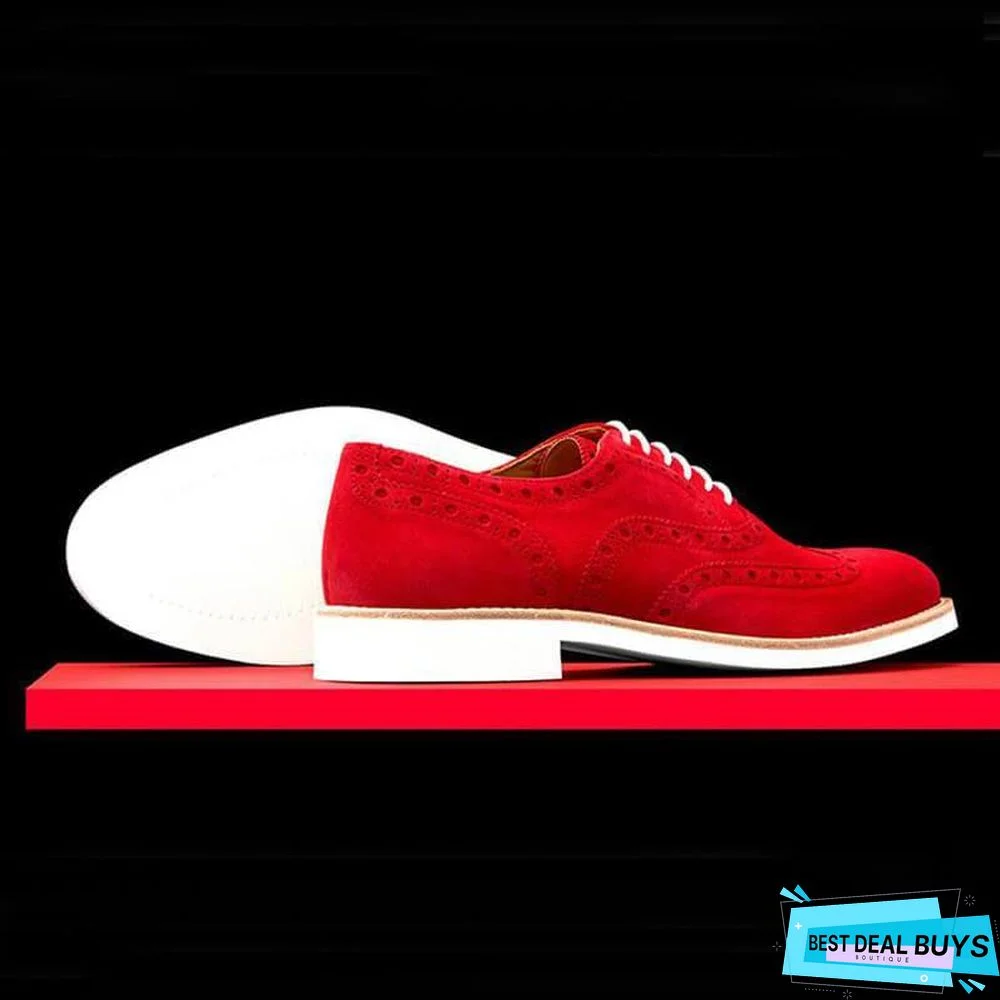 Men's Fashion Brogue Carved Suede Shoes