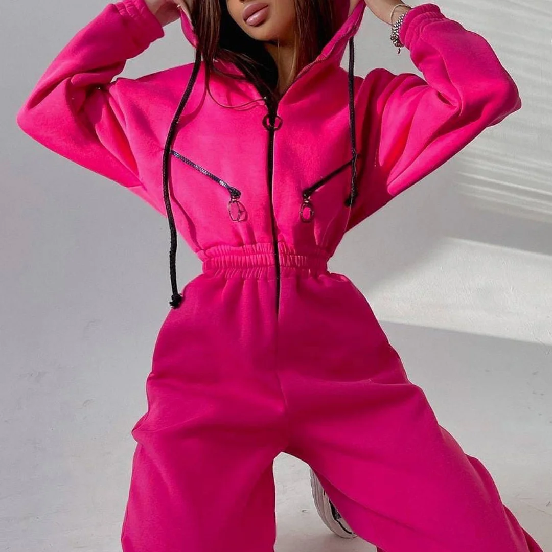 Women's Athletic Hooded Jumpsuit