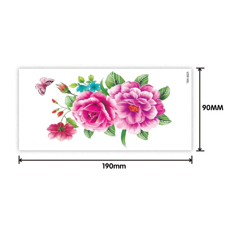 Waterproof sweat female flower tattoo sticker Ladies flower rose peony plum blossom tattoo sticker