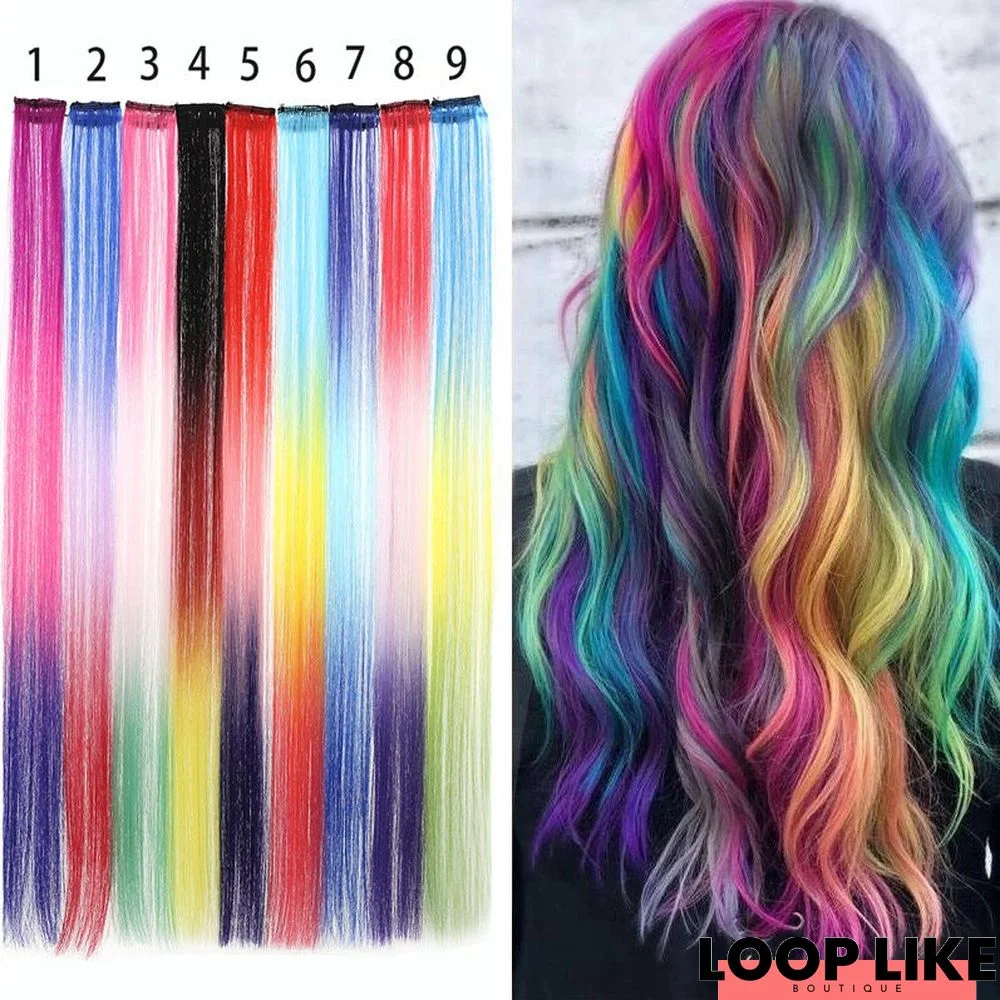 Wig Female Color Hair Patch One Piece Single Clip Traceless Gradient