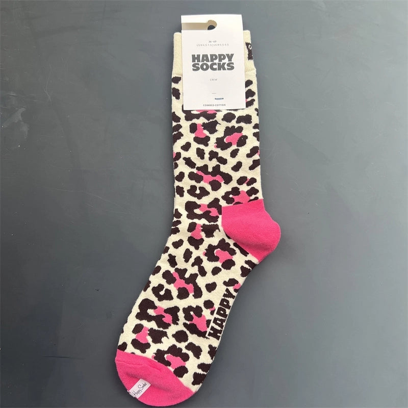 Women’s Vacation Minimalist Polka Dots Cotton Crew Socks A Pair