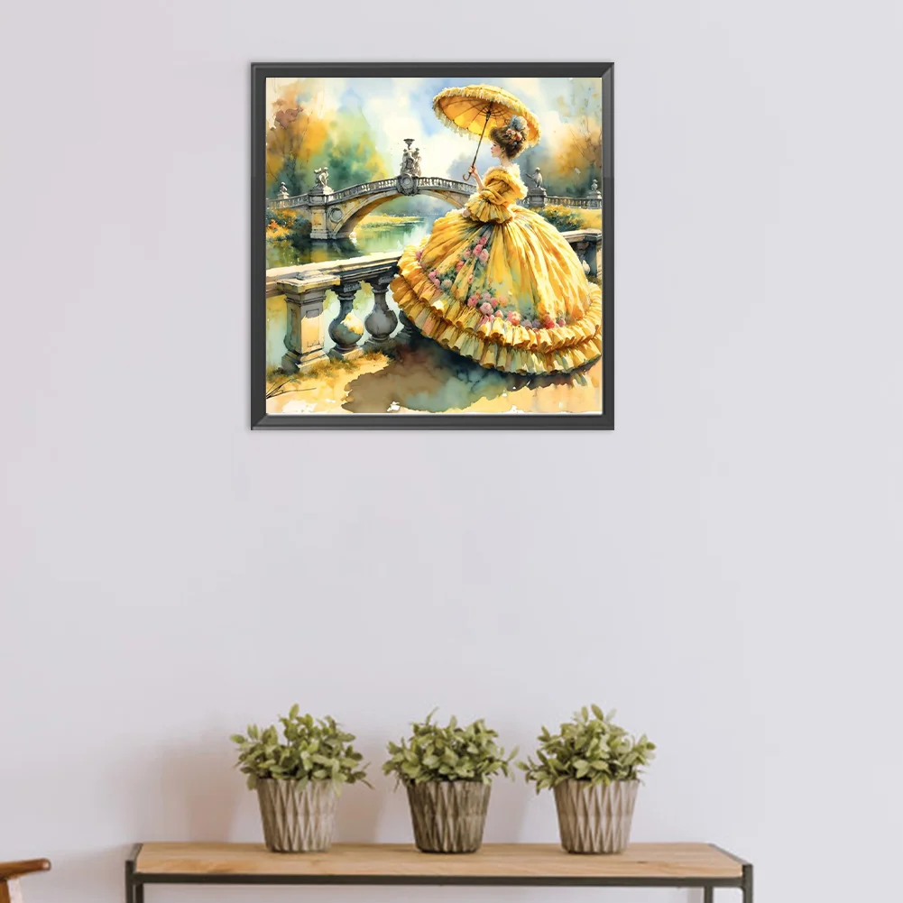 DIY Paint By Number 40*40cm - Lady In Yellow Skirt
