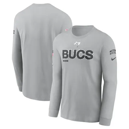 Men's Tampa Bay Buccaneers  Gray 2024 Salute To Service Long Sleeve T-Shirt