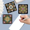 6pcs DIY Blumenmuster Diamant Kunst Grußkarten für Festivals und Feiern