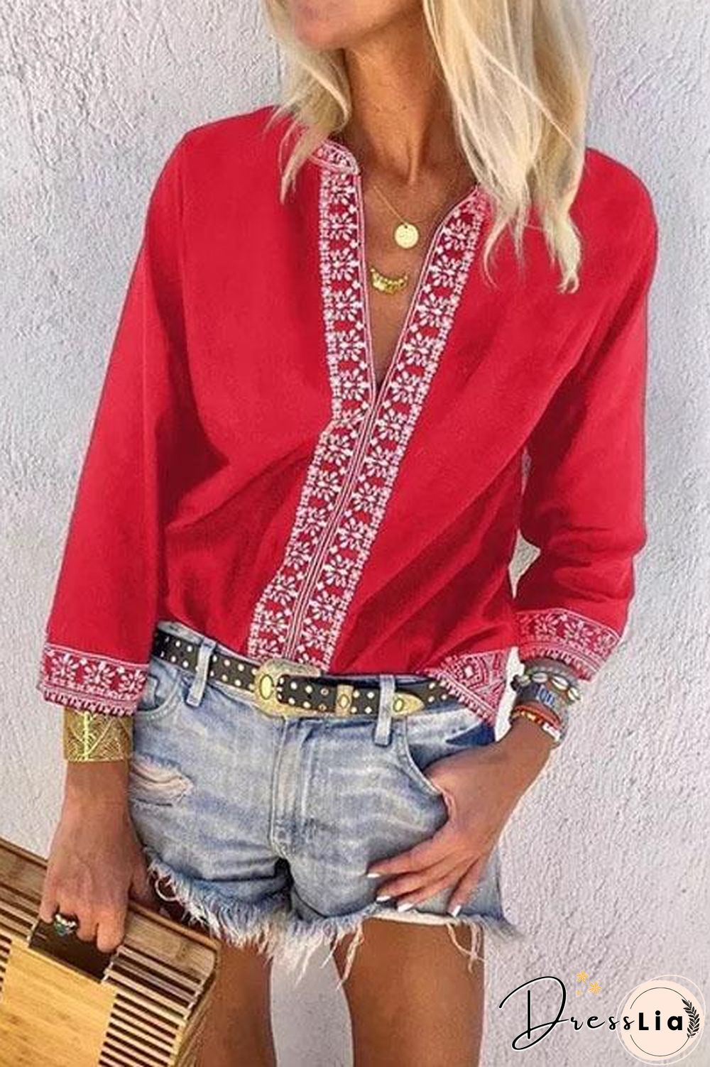 Bracelet Sleeve Retro Shirt
