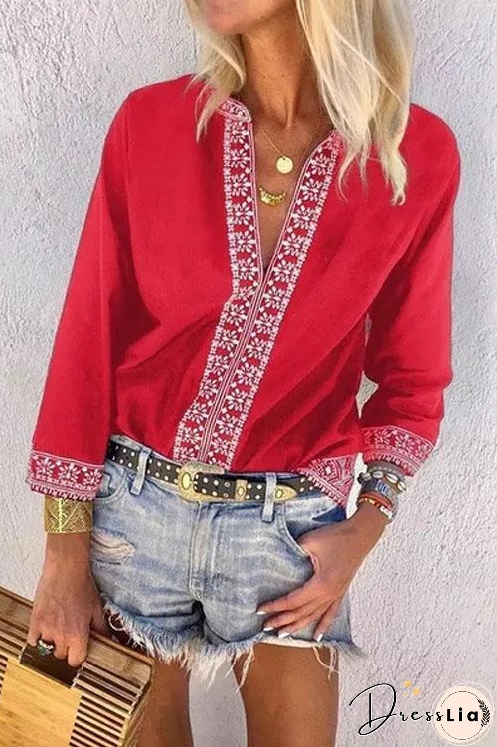 Bracelet Sleeve Retro Shirt