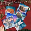 Snow Animals DIY Diamond Painting Greeting Cards with Envelopes
