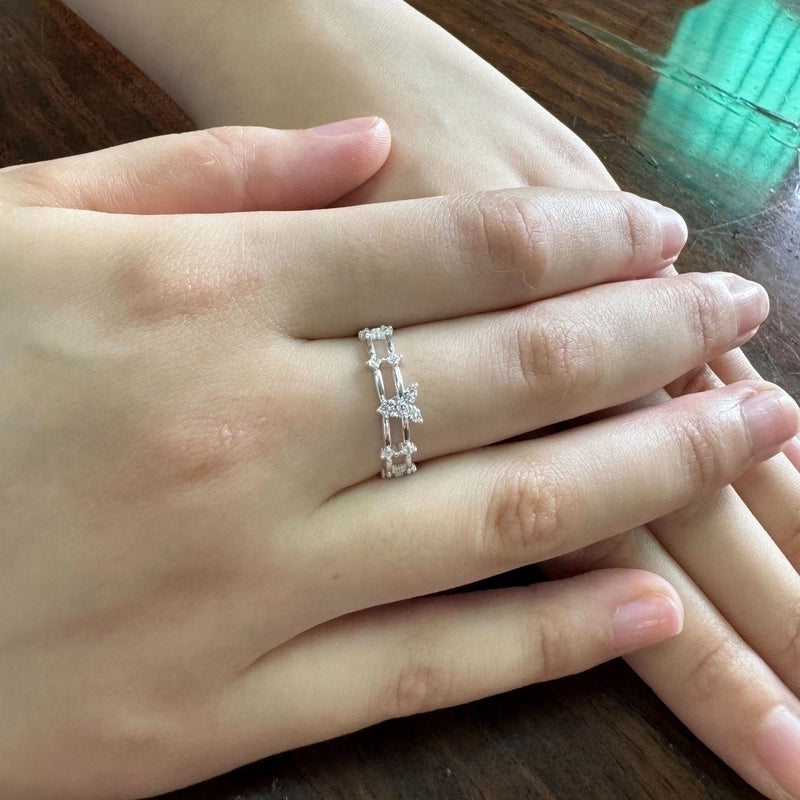 925 Sterling Silver Bow Knot Open Rings