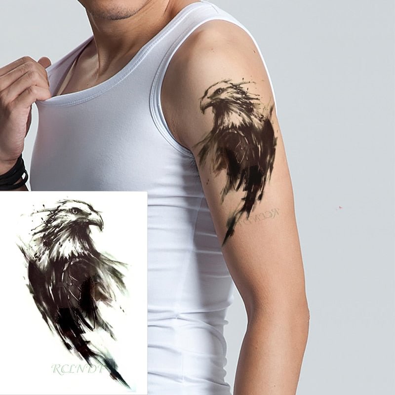Waterproof Temporary Tattoo Stickers eagle feather animal Fake Tatto Flash Tatoo Body Art tattoos for Girl Women Men kid