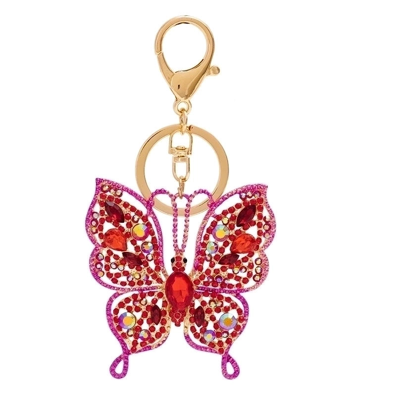 Fashion Butterfly Zinc Alloy Inlay Rhinestones Women’s Keychain 1 Piece