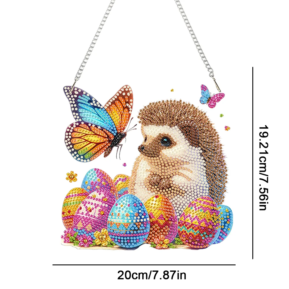 DIY Butterfly Egg Hedgehog Special Shape Diamond Painting Acrylic Hanging Pendant for Home Decor