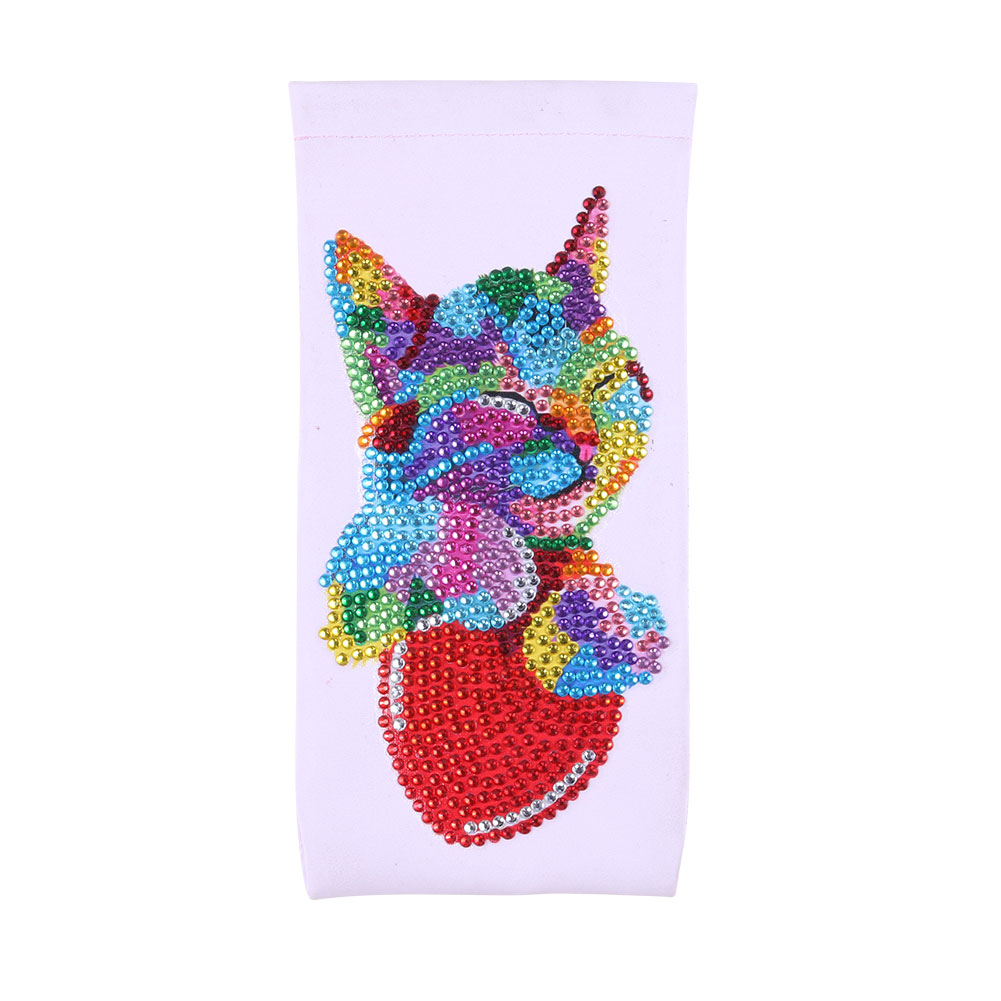DIY Diamond Painting Glasses Storage Bags Pouches Waterproof (YD016) (Color Cat)