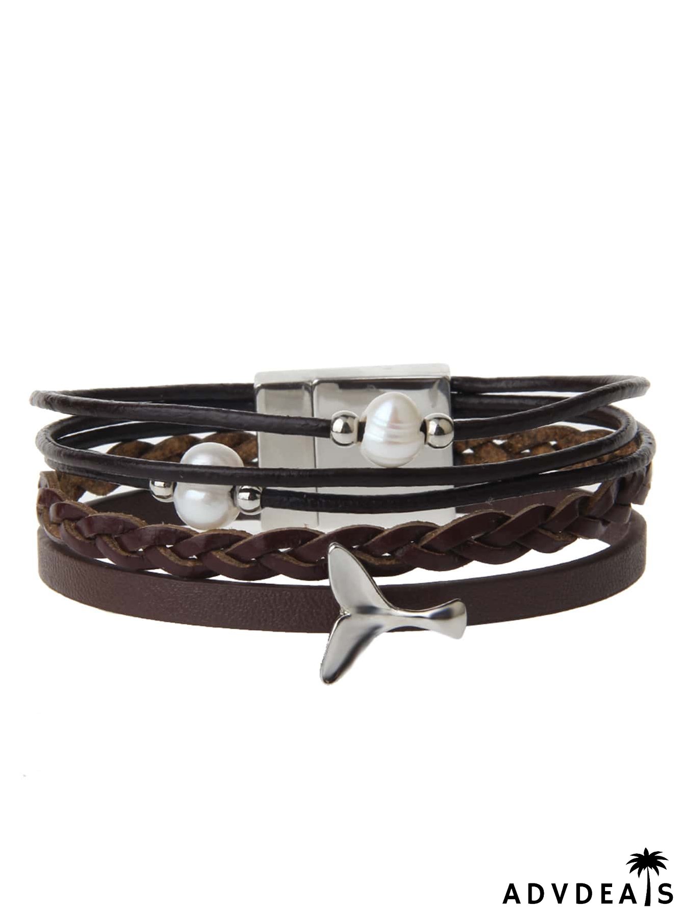 Fish Tail Decor Layered Magnetic Bracelet