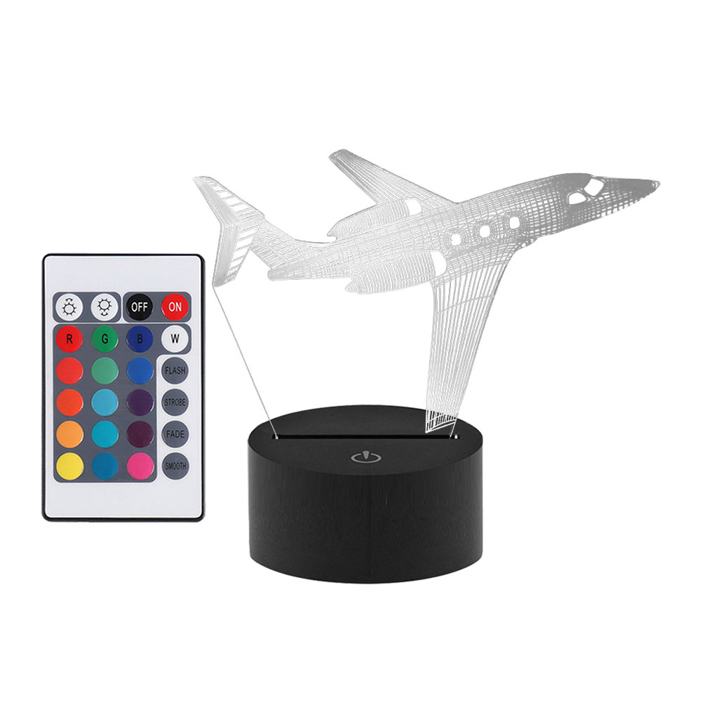 

Acrylic Aircraft 3D Table Lamp Bedroom Bedside Touch Creative Night Lights, 501 Original