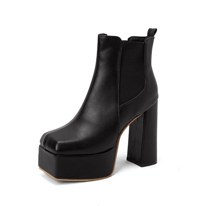Autumn And Winter New Thick-soled 40-48 Large Size Low Thick-soled Women's Boots-PABIUYOU- Women's Fashion Leader
