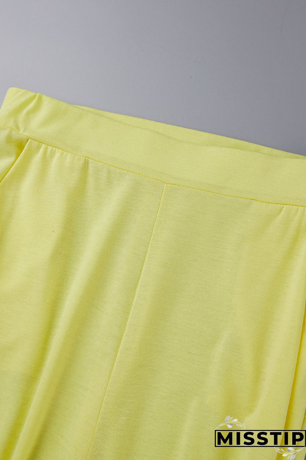 Light Blue Casual Solid Patchwork Fold High Waist Pencil Solid Color Bottoms