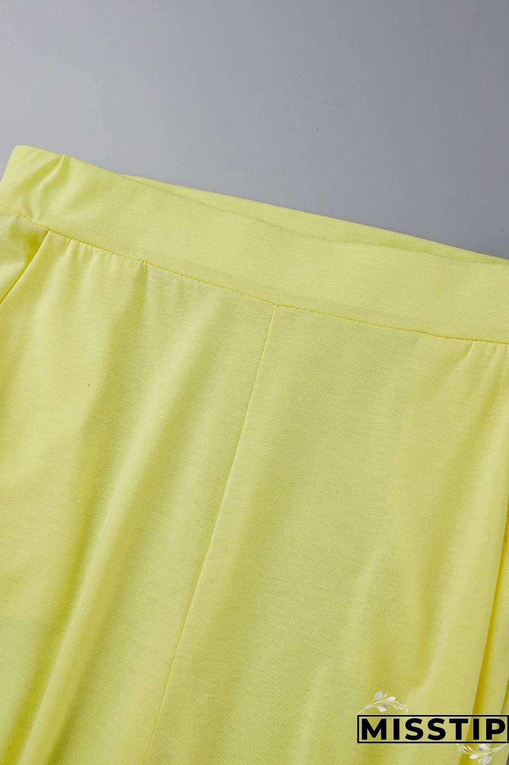 Light Blue Casual Solid Patchwork Fold High Waist Pencil Solid Color Bottoms