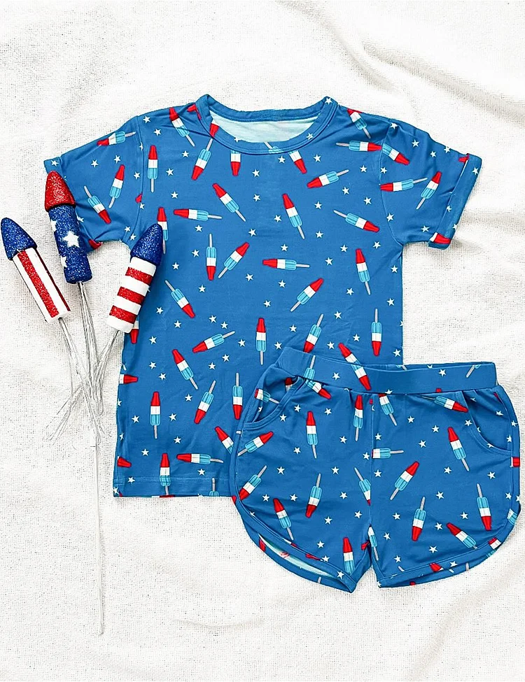 Kid's Bomb Pop 4th Of July Pajama Set