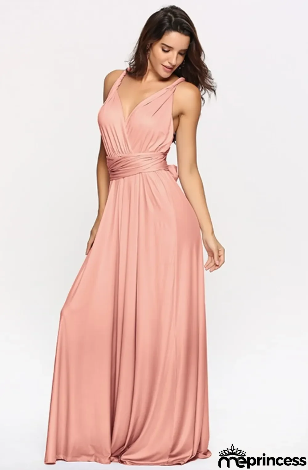 Summer Sexy Deep-V Rope Cross Back Bridesmaid Evening Dress
