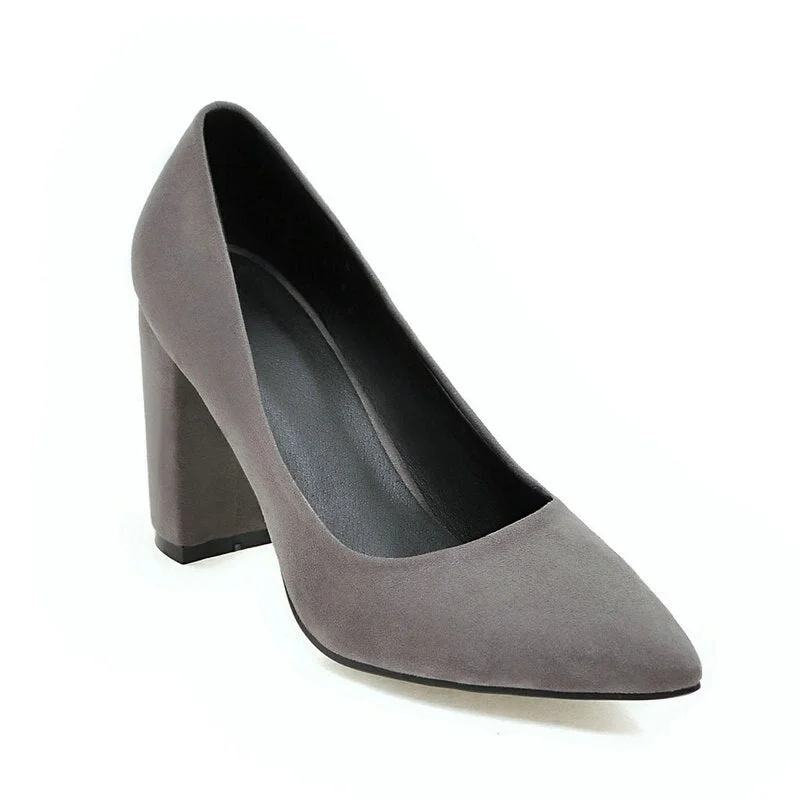 Black red gray yellow purple brown women pumps Ladies High Heels Pumps Women Shoes Party Wedding thick Heel Shoes Woman