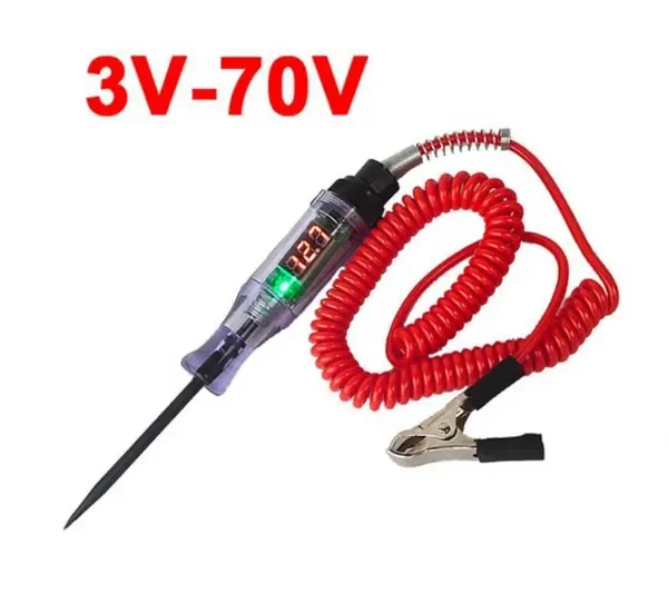 Automotive Light Digital LED 3V-36V Car Truck DC Voltage Test Spring Wire Long Probe Pen Circuit Tester